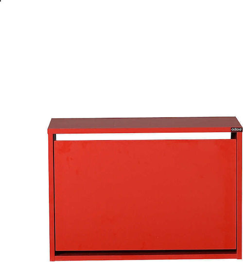 Wooden Shoe Organizer Step V6 with 2 Shelves Red M60xD30xH42cm