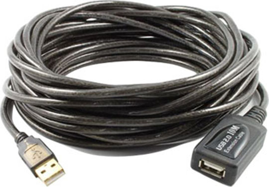 Bridgecable USB 2.0 Cable USB-A male - USB-A female Μαύρο 5m (30635)