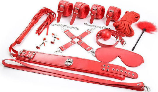 IntoYou BDSM Line Bondage Set 10 Pieces BDSM Kit σε Κόκκινο Χρώμα 10τμχ