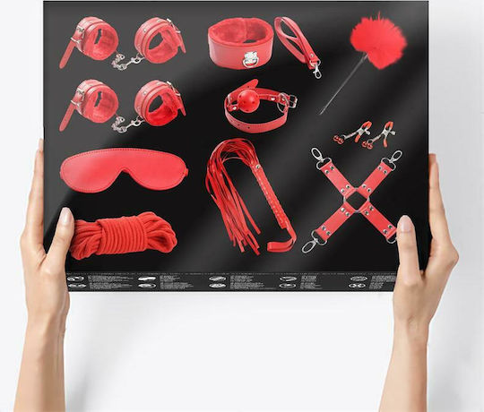 IntoYou BDSM Line Bondage Set 10 Pieces BDSM Kit σε Κόκκινο Χρώμα 10τμχ