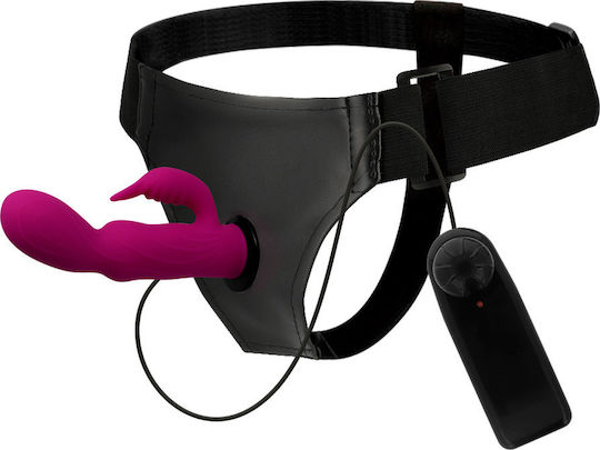 Harness Attraction Rabbit Vincent Harness με Dildo 15cm σε Φούξια Χρώμα