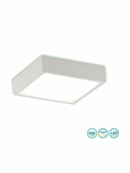 Fan Europe Panel Τετράγωνο Εξωτερικό LED Panel 22W με Φυσικό Λευκό Φως 4000K 16.7x16.7εκ.