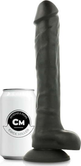 Cock Miller Realistic Dildo with Balls and Suction Cup Black 24cm