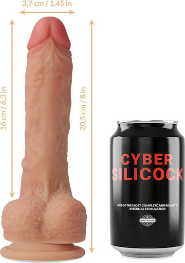 Cyber Silicock Ρεαλιστικό Dildo με Όρχεις και Βεντούζα Flesh 20.5cm