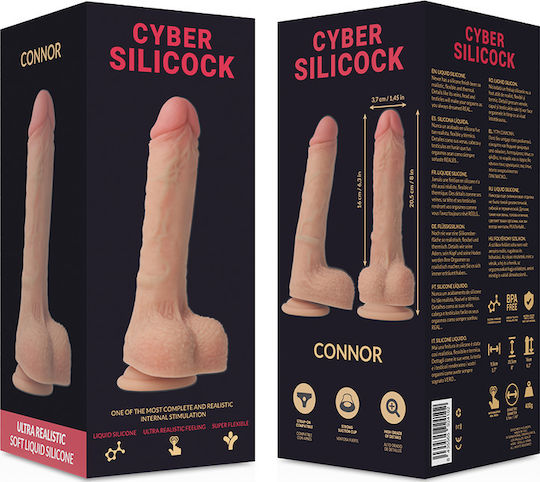 Cyber Silicock Ρεαλιστικό Dildo με Όρχεις και Βεντούζα Flesh 20.5cm
