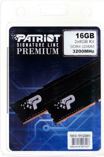 Patriot Signature Line Premium 32GB DDR4 RAM with 2 Modules (2x16GB) and 3200 Speed for Desktop