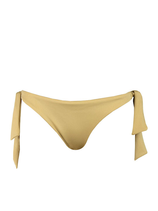 Rock Club BP-1090 Bikini Brazil with Ties Gold BP1090.gold