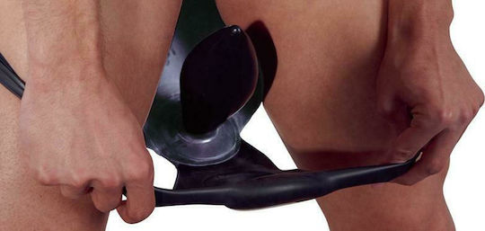 LateX Men's Latex Briefs with Plug Ανδρικό Sexy Slip Μαύρο
