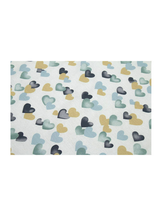 Dimcol Cotton Swaddle Blanket Hearts 11 Grey Green 80x80cm 1914513607801188