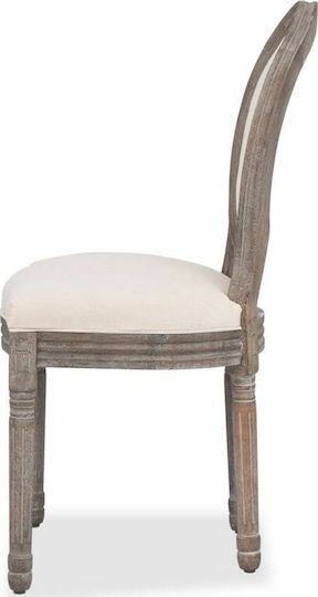 Dining Room Fabric Chair Cream 50x56x95.5cm 6pcs