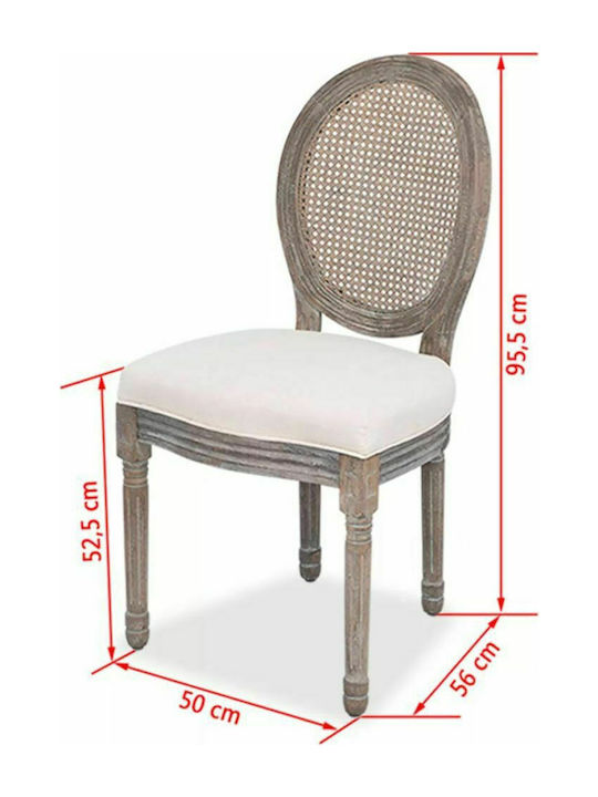 Scaune Sala de mese Cremă 4buc 50x56x95.5buc