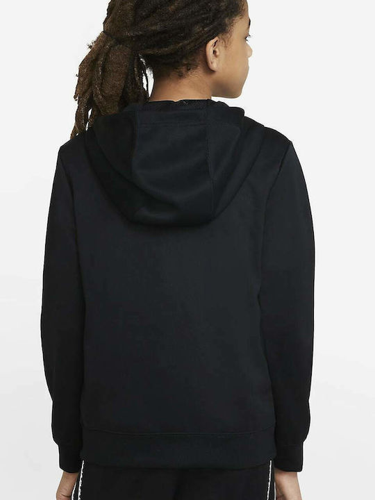 Nike Αθλητική Παιδική Ζακέτα με Κουκούλα Μαύρη Sportswear