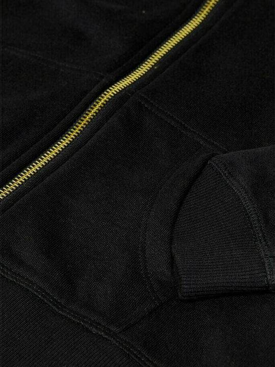 Kids Sweatshirt Cardigan Cotton with Hood Black