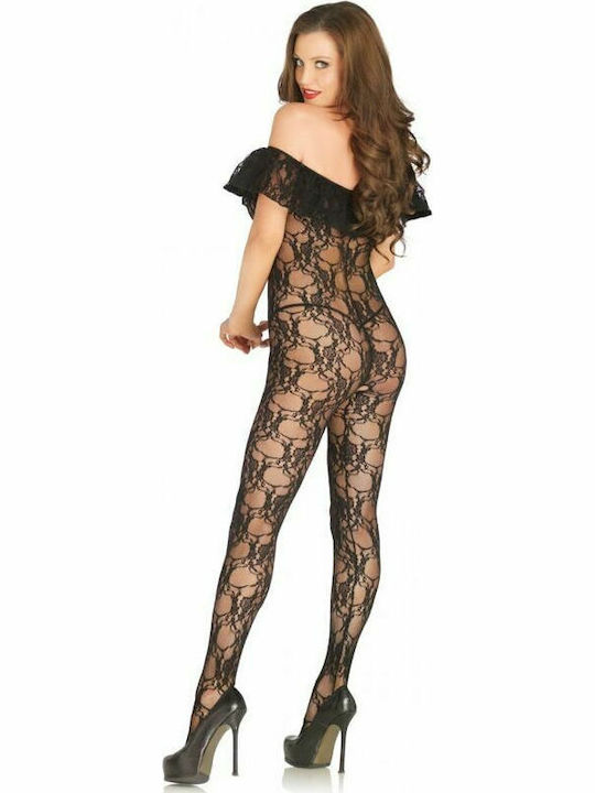 Leg Avenue Floral Lace Bodystocking Sexy Bodystocking Black