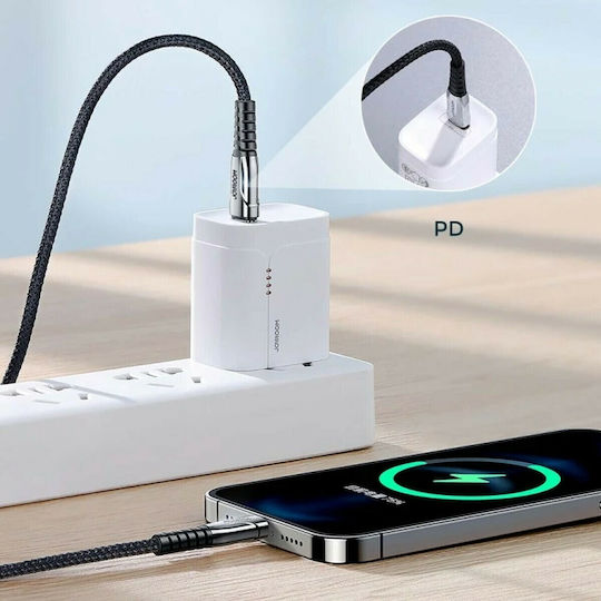 Joyroom S-1224K1 Плетен USB-C Мъжки към Lightning Кабел 20W Червен 1.2м 87001
