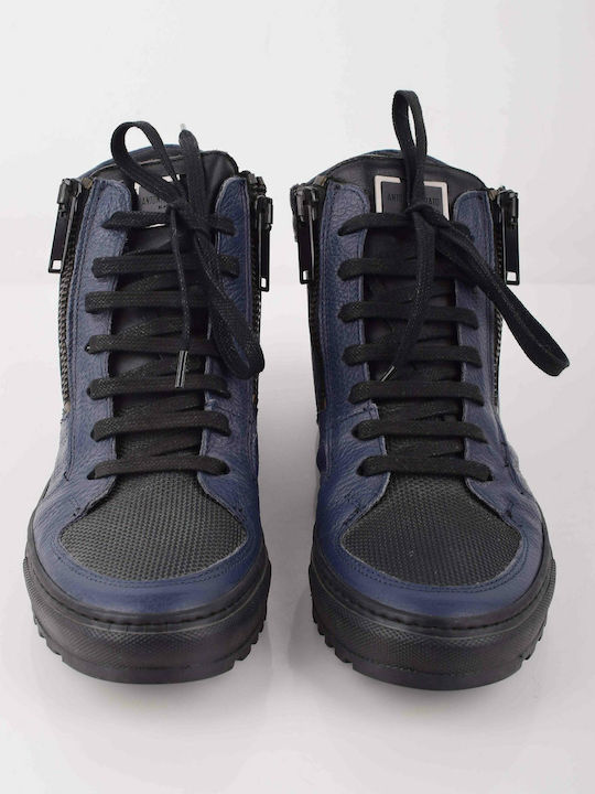 MMFW00639 Blue Leather Мъжки Маратонки Син