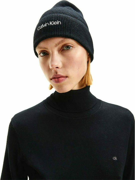 Calvin Klein Essential Γυναικείος Beanie Σκούφος σε Μαύρο χρώμα