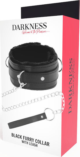 Darkness Furry Collar With Leash Collar in Black Color