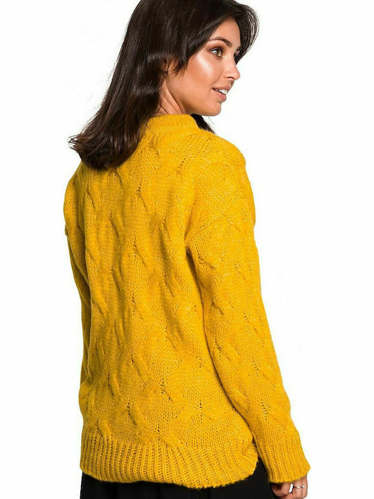 BE Knit Women's Long Sleeve Sweater Yellow