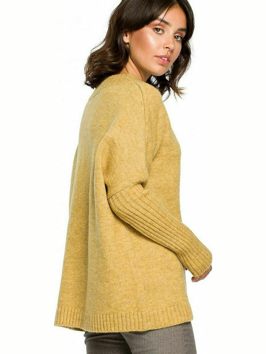 BE Knit Women's Long Sleeve Sweater Yellow