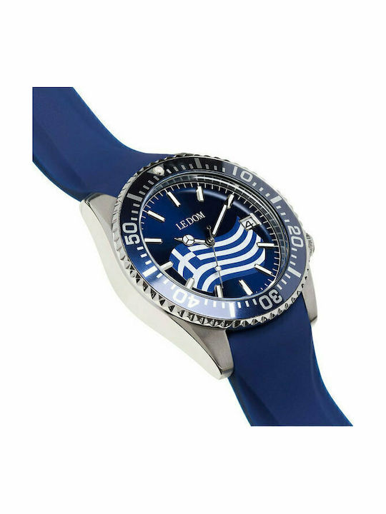 Le Dom Divers Greek Limited Edition Watch Battery with Rubber Strap