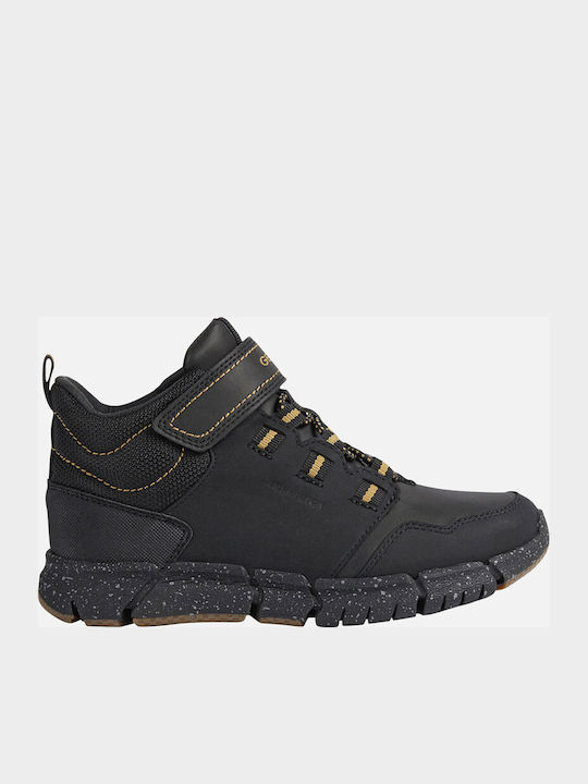 Flexyper ABX Παιδικά Sneakers High Ανατομικά με Σκρατς Μαύρα
