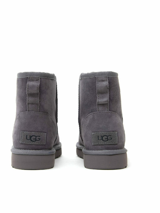 Classic Mini Side Logo Suede Women's Ankle Boots Shade