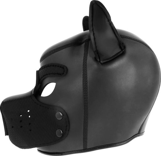 Darkness Neoprene Dog Hood with Removable Muzzle BDSM Mask in Red Color