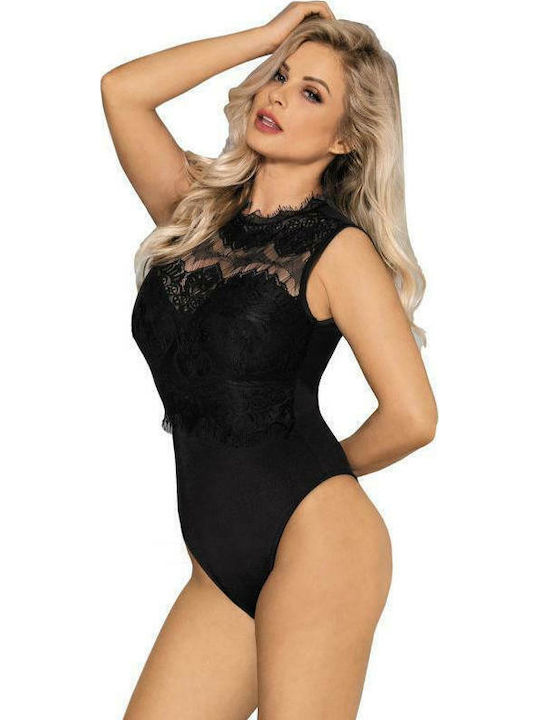 Subblime Sexy Bodysuit with Lace Black