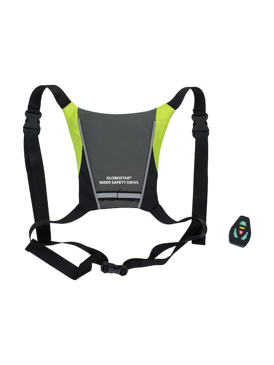 GloboStar Cycling Safety Vest Black με Φωτεινή Σήμανση Led