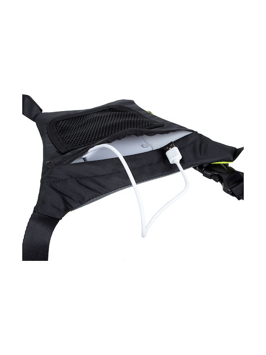 GloboStar Cycling Safety Vest Black με Φωτεινή Σήμανση Led
