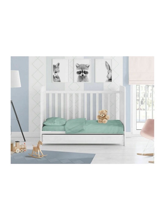 Dimcol Solid Baby Cotton Pillowcase Green 35x45cm