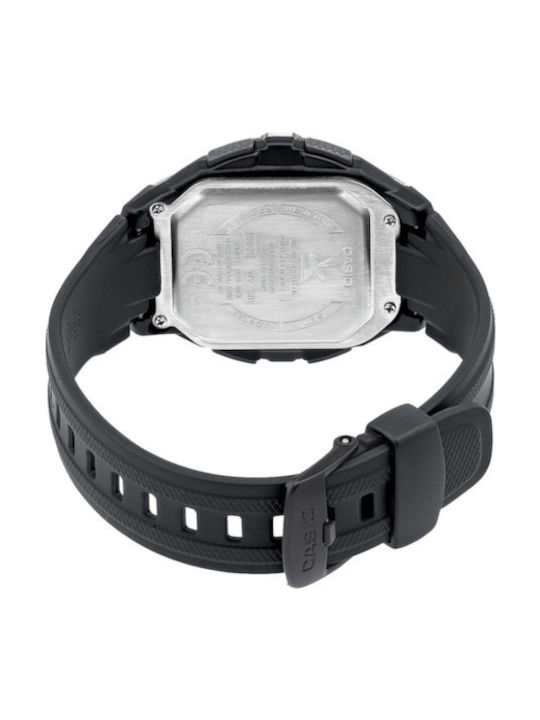 Casio Digital Watch Battery with Black Rubber Strap