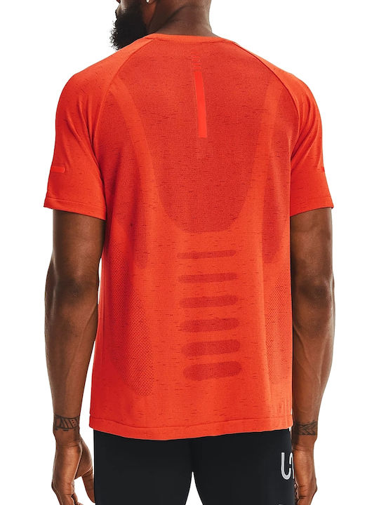 Under Armour Seamless Men's Athletic T-shirt Short Sleeve Orange