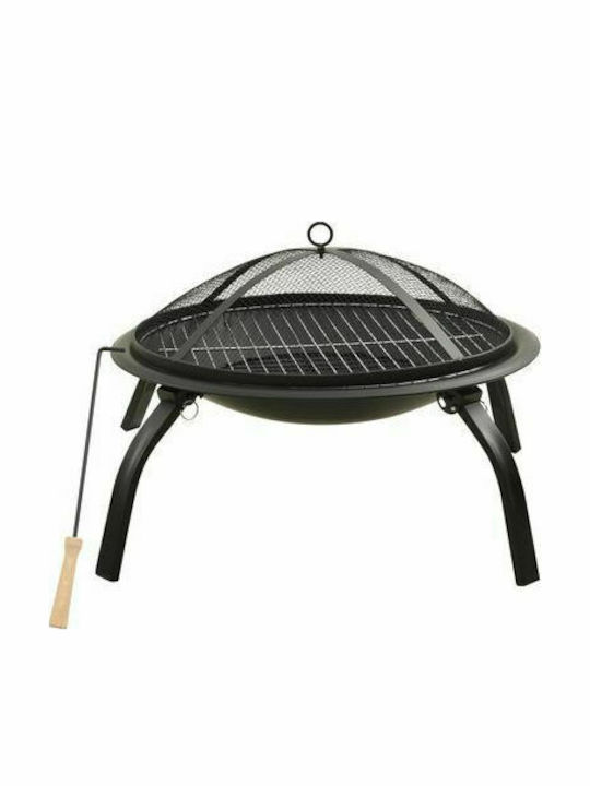 vidaXL Focar În aer liber din metal Negru 56x56x49cm