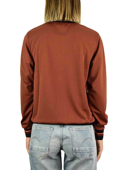 Volcom B0332050 Women's Blouse Long Sleeve with Zipper Brown B0332050-BRK