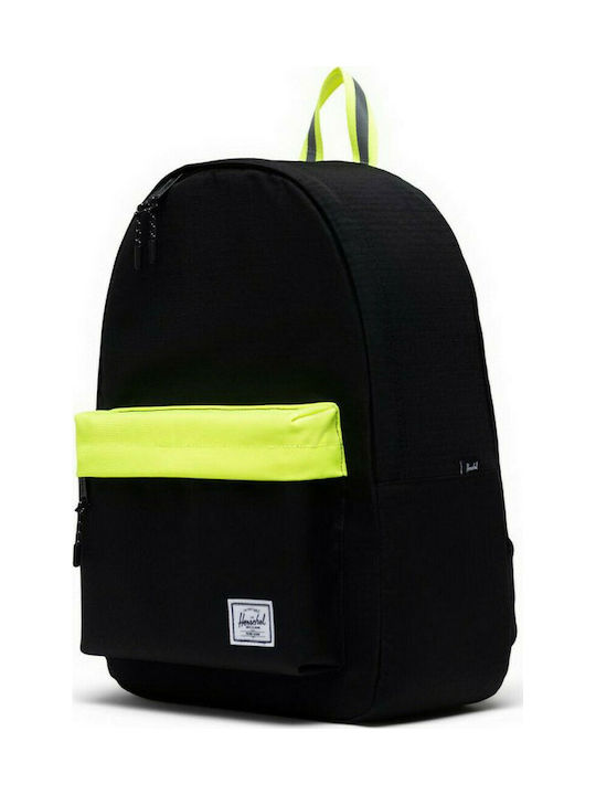 Herschel Classic Fabric Backpack Black/Safety Yellow 24lt