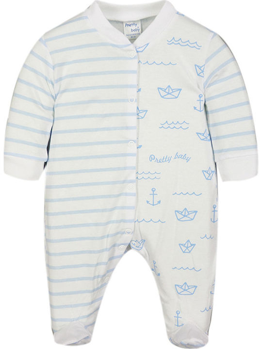 Pretty Baby Baby Bodysuit Set Long-Sleeved Light Blue