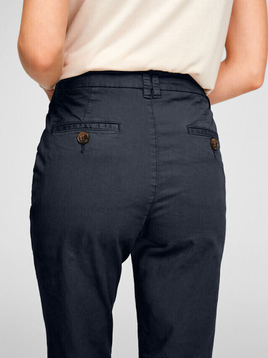 Red Label Damen Hoch tailliert Chino Hose Marineblau