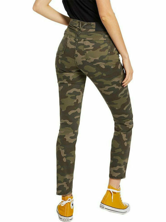 Volcom B1932002 Hoch tailliert Damenjeanshose in Enger Passform Camouflage B1932002-CAM