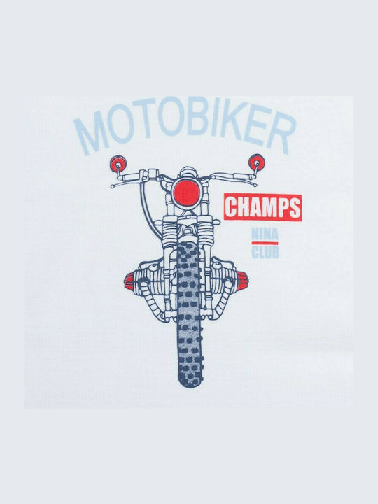 Nina Club Παιδικό Φανελάκι Λευκό Motobiker