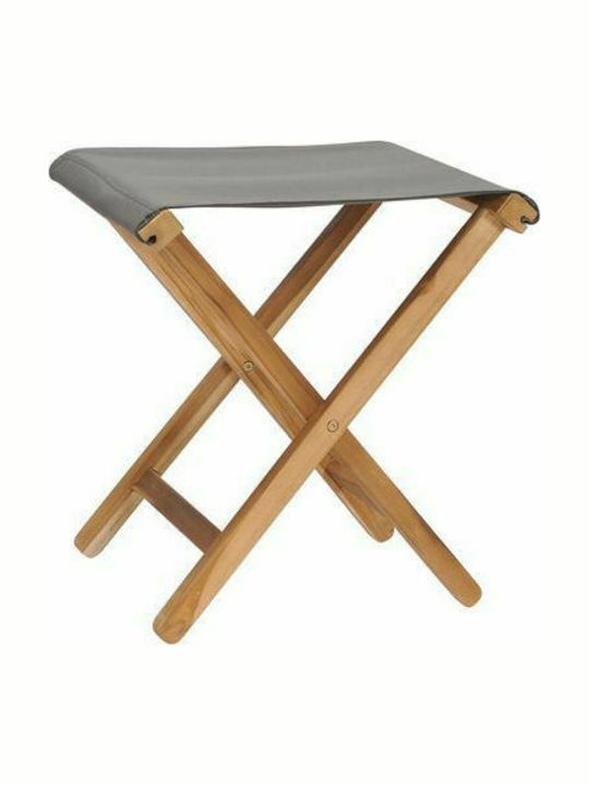 Wooden Outdoor Stool Teak Dark Grey 2 Pieces 38x38x46cm