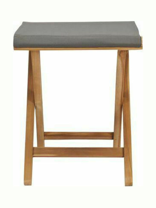 Wooden Outdoor Stool Teak Dark Grey 2 Pieces 38x38x46cm