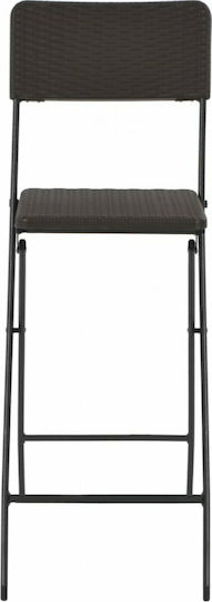 Bar Stool for Outdoor Space made of Polypropylene Brown 2 Pieces 45x63x114cm