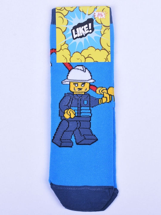 Wie Socken hoch mit Lego-Motiven 1 Paar Blau