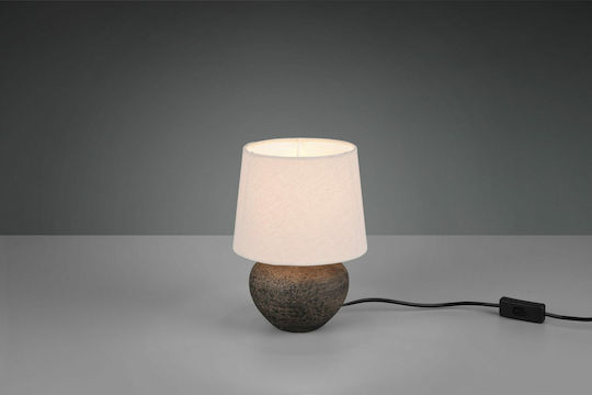 Trio Lighting Lou Κεραμικό Πορτατίφ για Ντουί E14 με Μπεζ Καπέλο και Καφέ Βάση