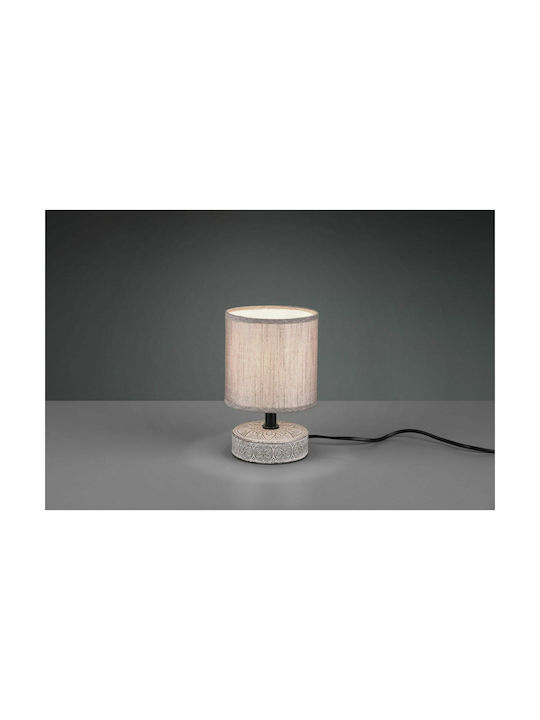 Trio Lighting Marie Керамична Настолна лампа за Цокъл E14 с Кафяв Абажур и Основа