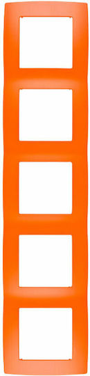 Elmark City Switch Frame 5 Positions Horizontal Installation in Orange Color 190603