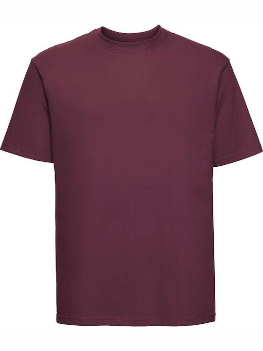 Russell Europe Ανδρικό Διαφημιστικό T-shirt Κοντομάνικο Burgundy