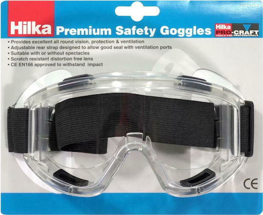 Hilka Protection Mask Safety Glasses / Work Mask for Protection with Transparent Lenses 1pcs